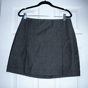 Express classic front pleat gray mini skirt